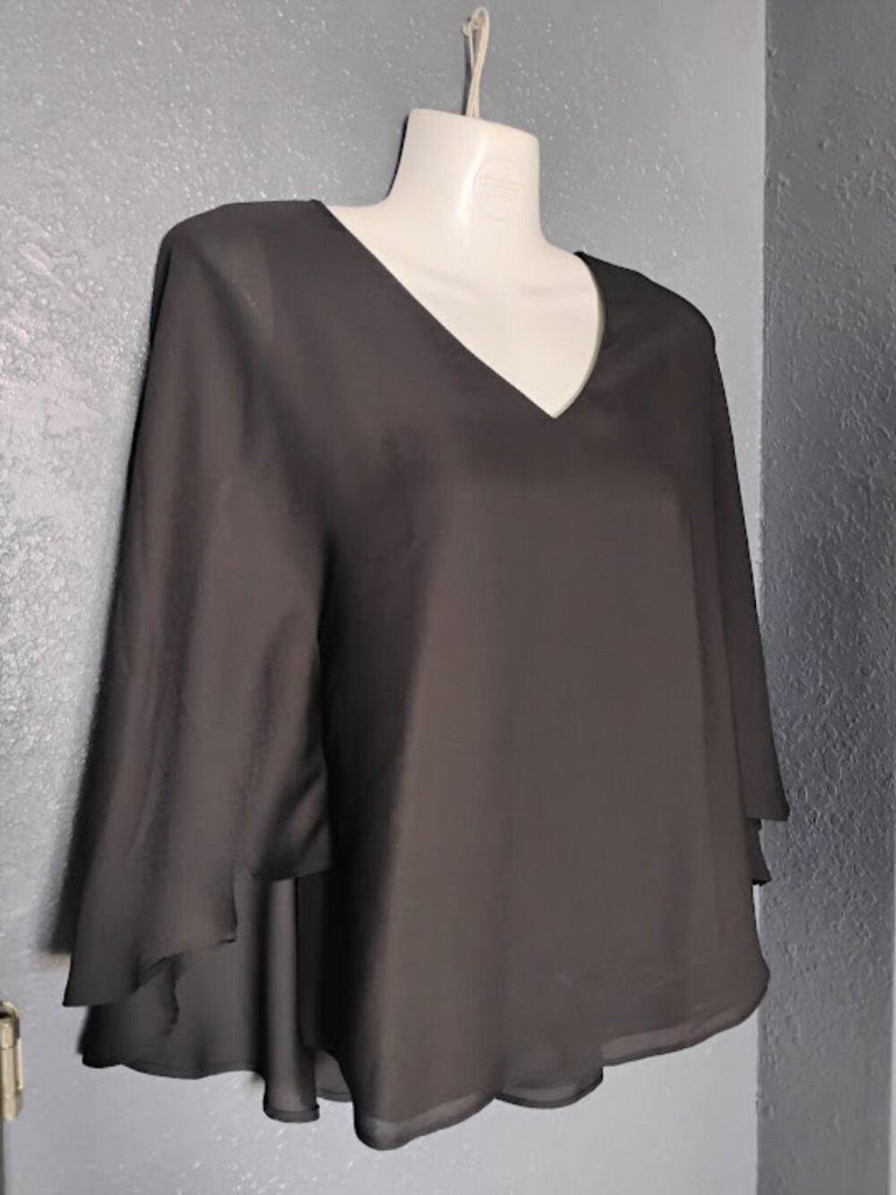 Batwing Blouse size Large 3/4 Dolman Sleeve